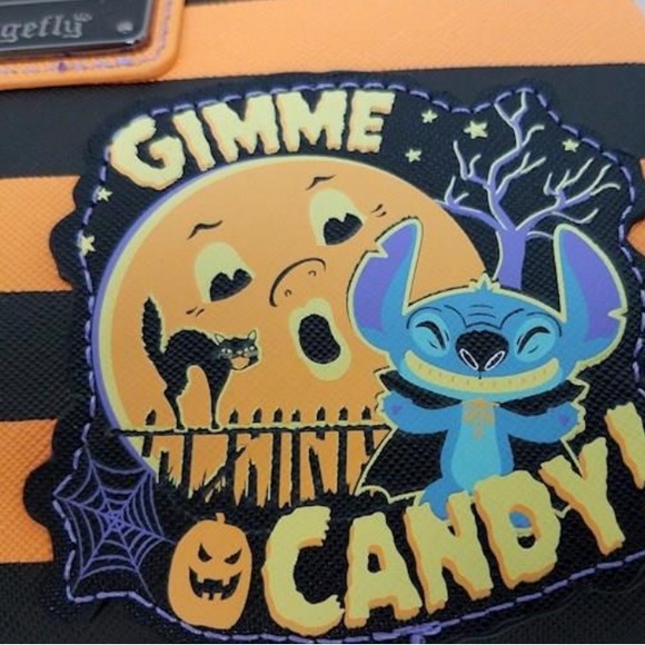 Loungefly Lilo & Stitch Striped Halloween Candy Wrapper Crossbody - Picture 4 of 6